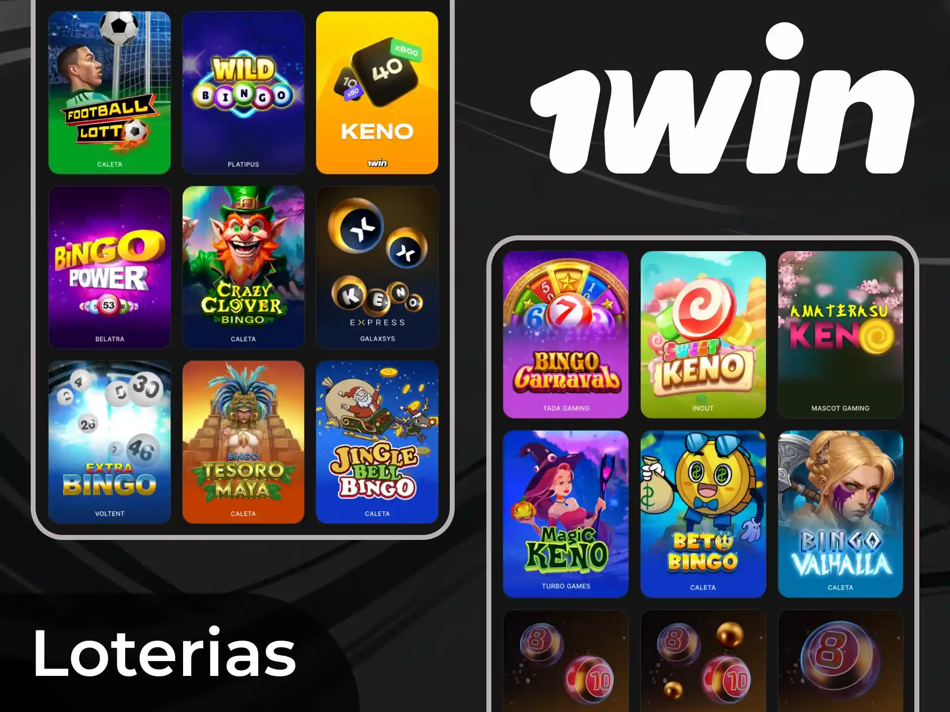 Tente sua sorte e jogue os jogos da loteria 1win.