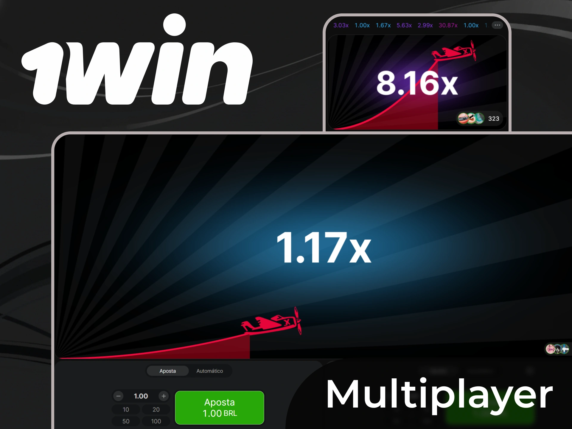 Antes do início da ronda, tire partido do multiplicador especial que aumentará drasticamente as suas hipóteses de ganhar no 1Win Aiviator.