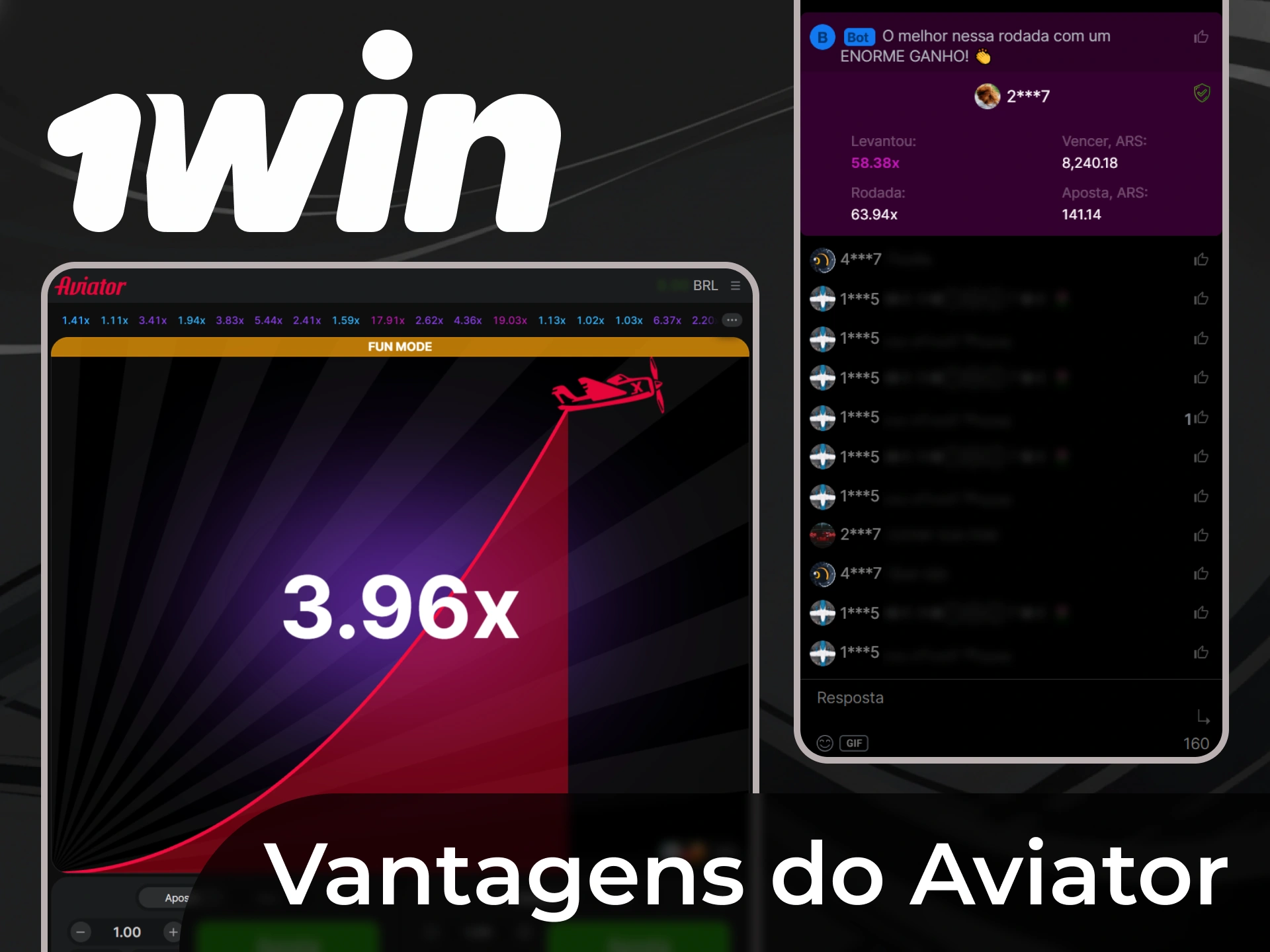 A atenção aos pormenores é a chave do sucesso do 1Win. A interface é óptima e torna-o divertido.