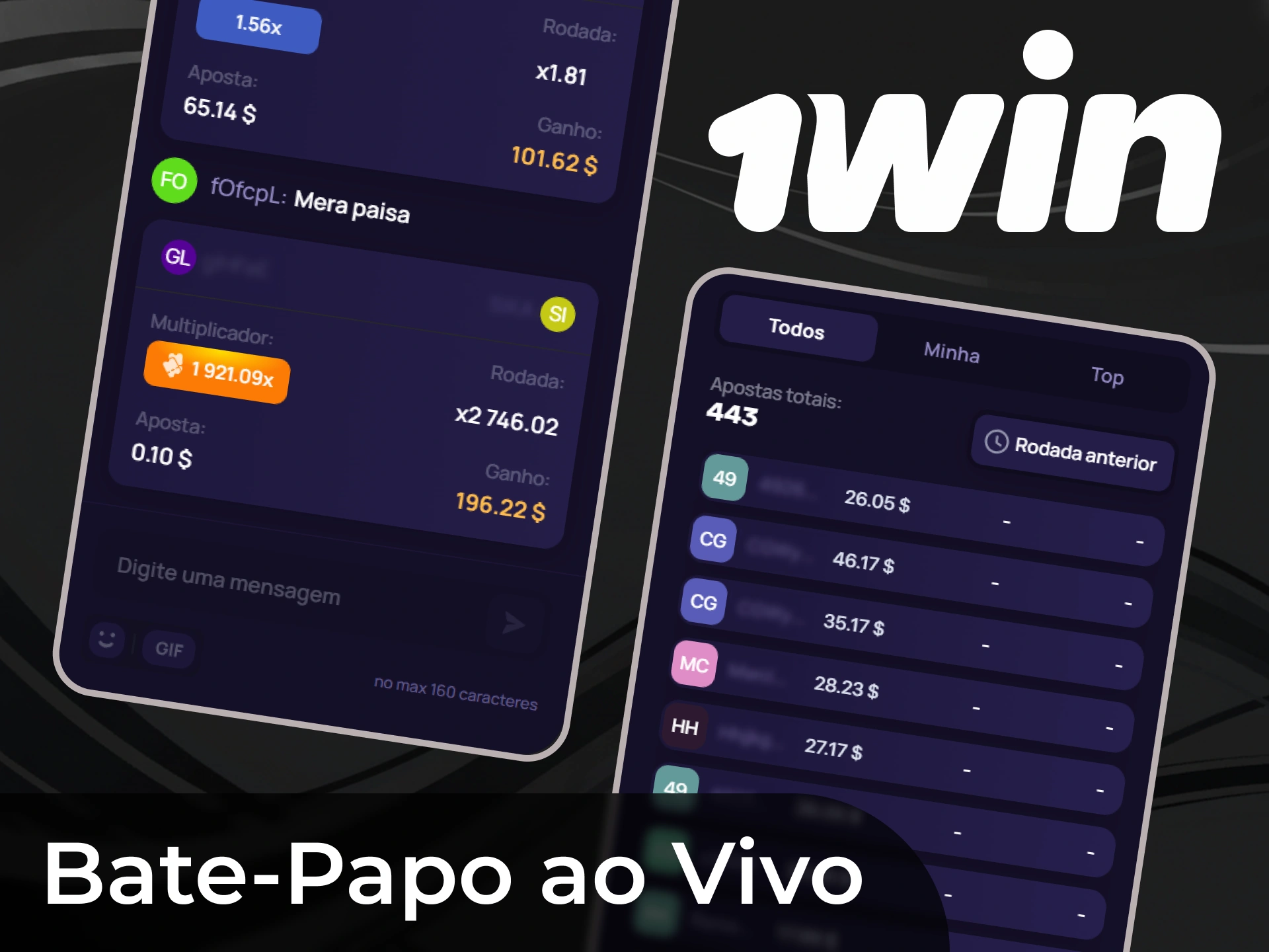 Foi criada uma sala de conversação especial dentro do jogo 1Win para a comunicação em direto entre os utilizadores.