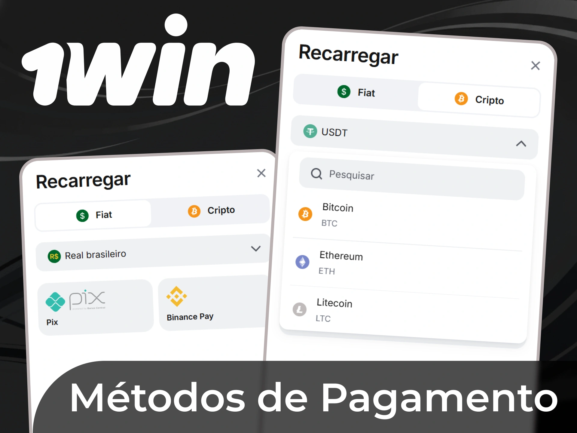 O 1Win apenas fornece aos seus utilizadores os métodos de pagamento mais rápidos possíveis, desde criptomoedas a moeda local.