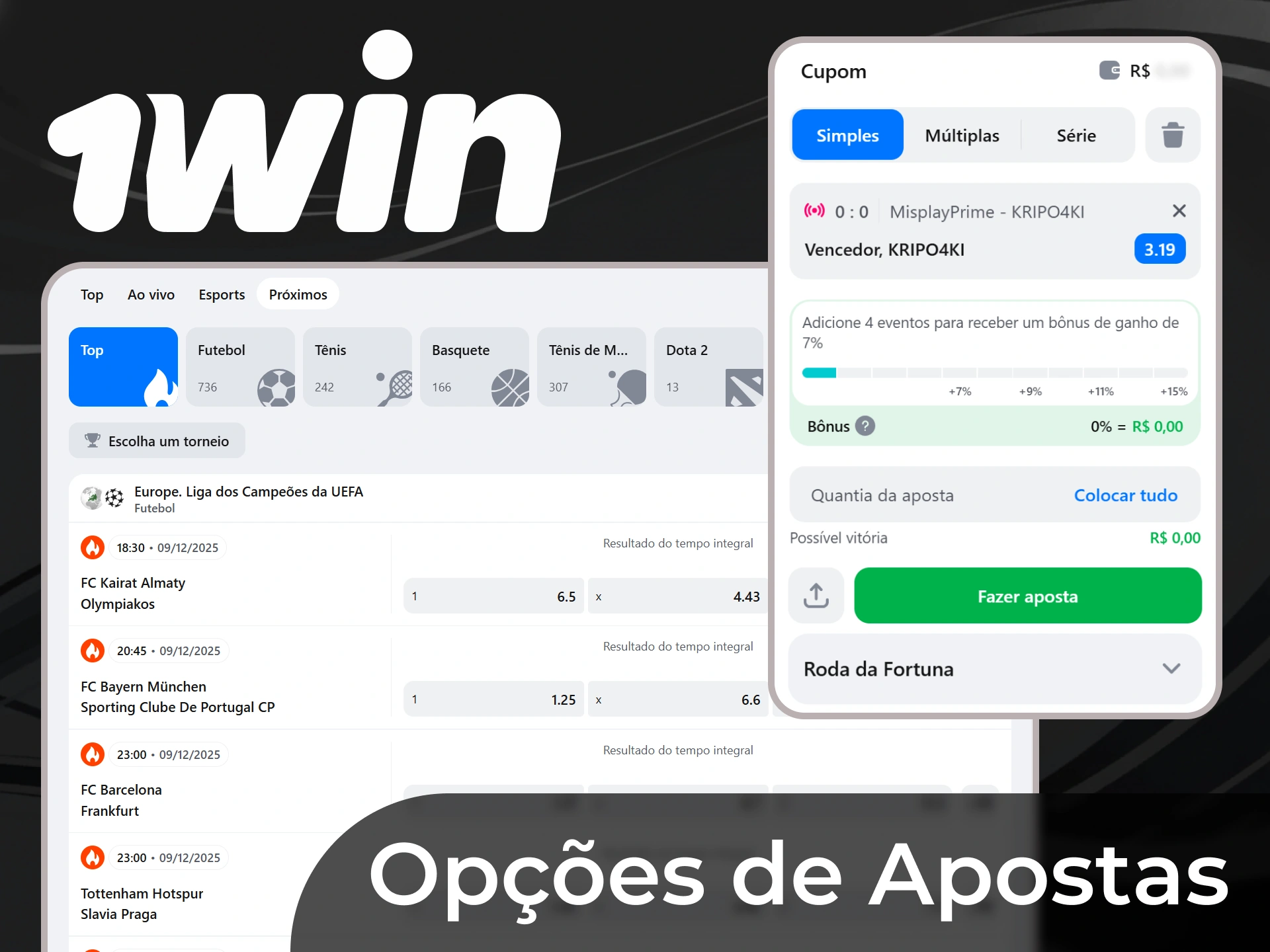 Explore diversas opções de apostas para torneios como a Liga dos Campeões da UEFA na 1win.