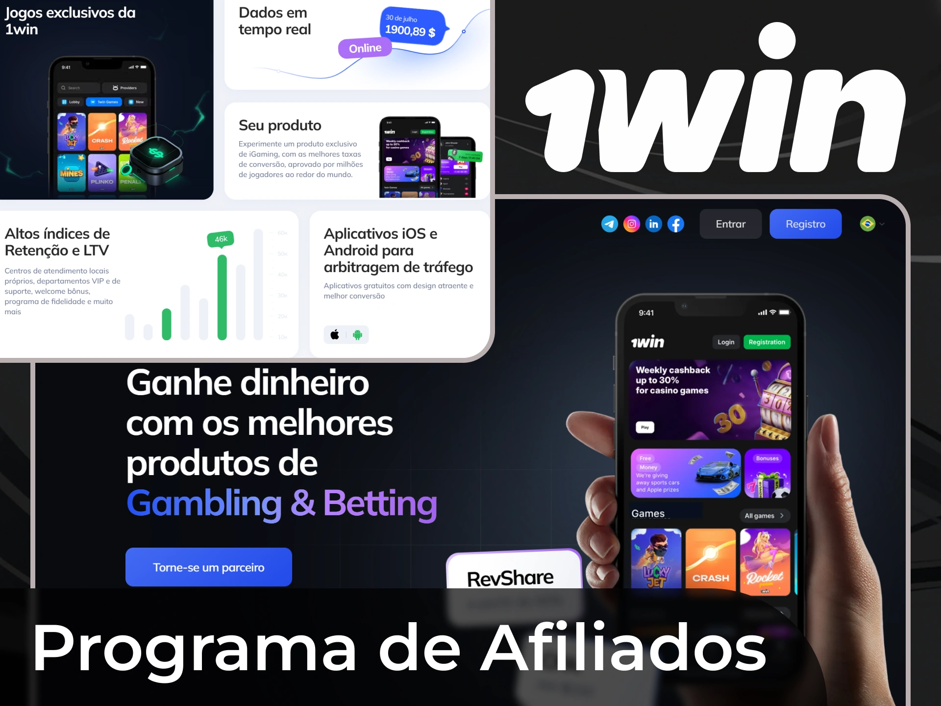 Junte-se ao programa de afiliados 1win para receber bônus extras da parceria.